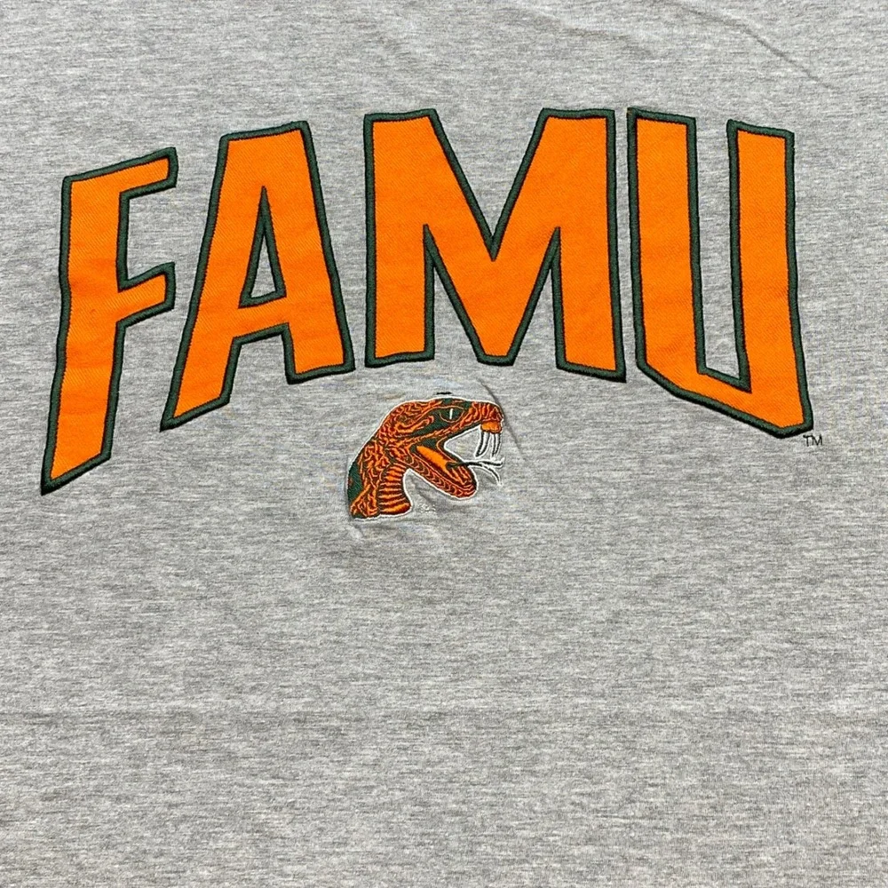 Champion FAMU TShirt XL Mens Gray Florida A&M University Rattlers Applique Logo - Picture 2 of 8